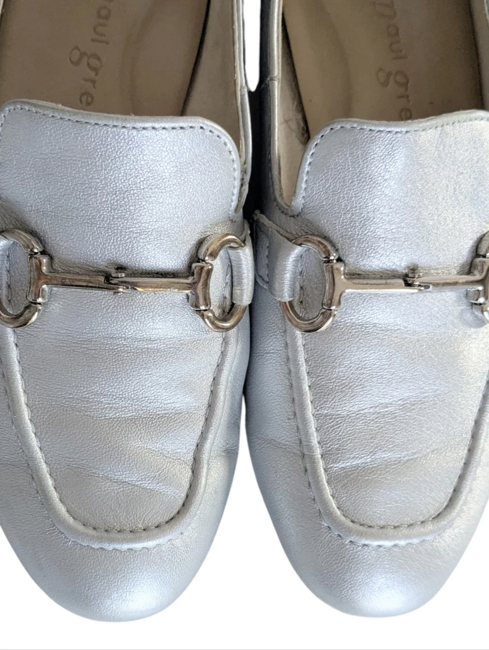 Paul Green Daphne Silver Loafers Size 8